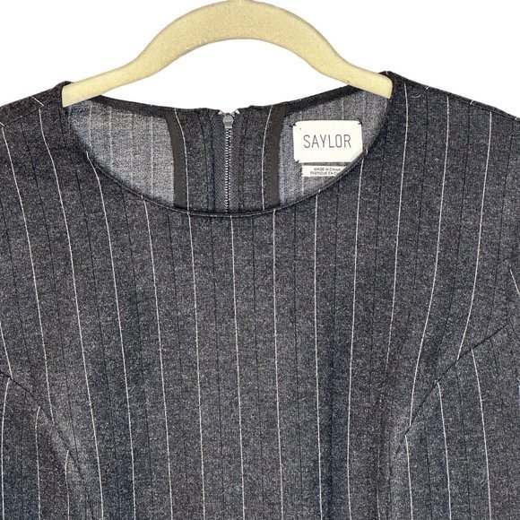 Saylor Pin Stripe Bell Sleeve Short Shift Dress Size Large - Picture 2 of 4